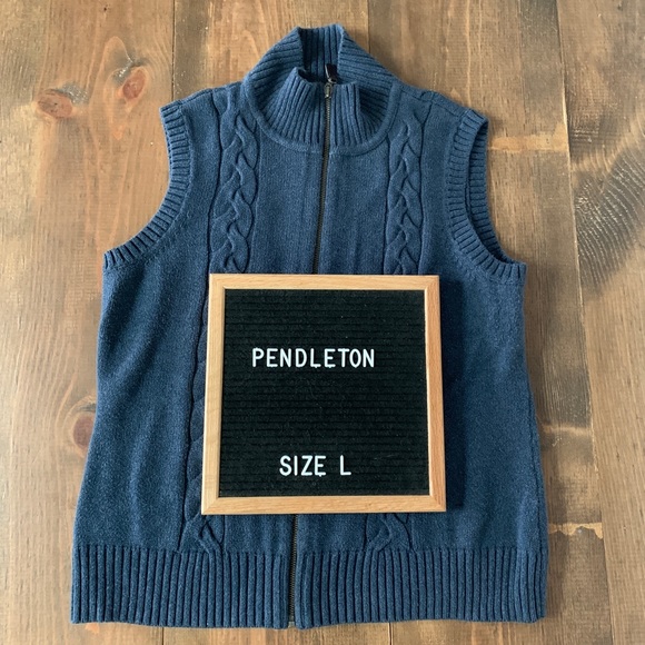 Pendleton Cable Knit Full-zip Vest - Picture 1 of 5